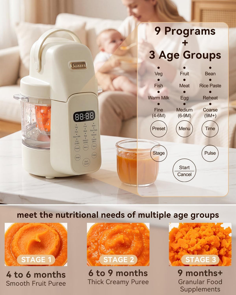 Baby Food Maker, IN-1 Glass Baby Food Processor with Steamer