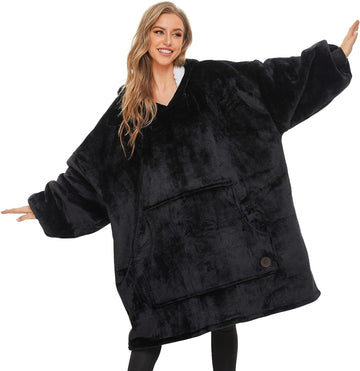 Wearable Blanket Hoodie, Oversized Sherpa Sweatshirt Blanket for Adults Women Men, Warm Cozy Hooded Blanket, Gifts