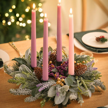 Advent Wreath for Christmas Table Centerpieces, 14-inch Diameter
