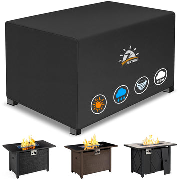 Fire Pit Cover Rectangular 58 Inch - Outdoor Fire Table Cover Rectangle Heavy Duty & Waterproof, 600D Patio Propane