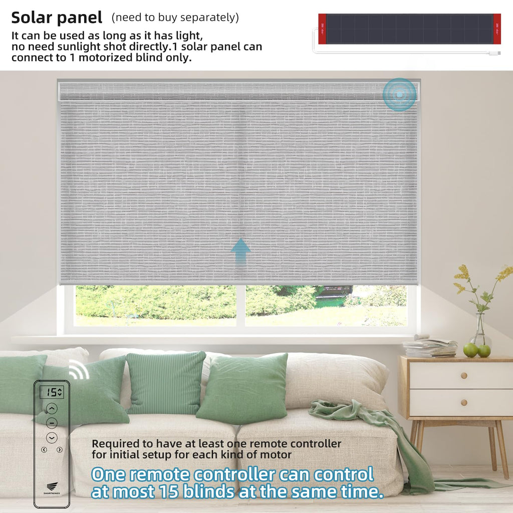 Motorized Light Filtering Shades 70% Blackout Safari Smoke