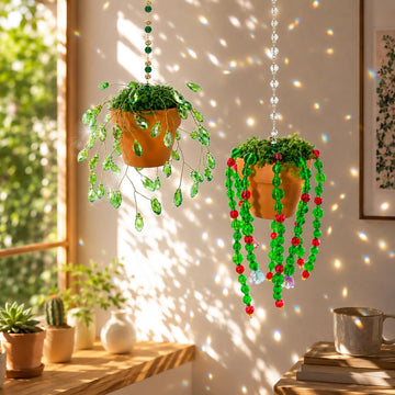 Glass Beaded Plant Kit Hanging Suncatcher Gifts Sun Catchers Window Décor