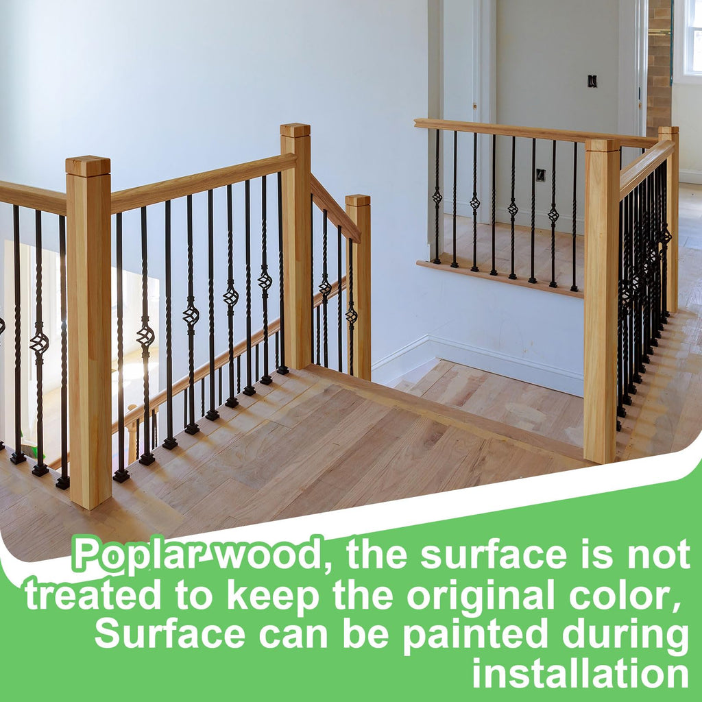 4 Pcs 3" x 48" Solid Poplar Stair Newel Post with Single Groove