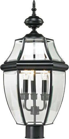 Cornerstone Lighting Ashford 3 Light Exterior Post Lantern, Black