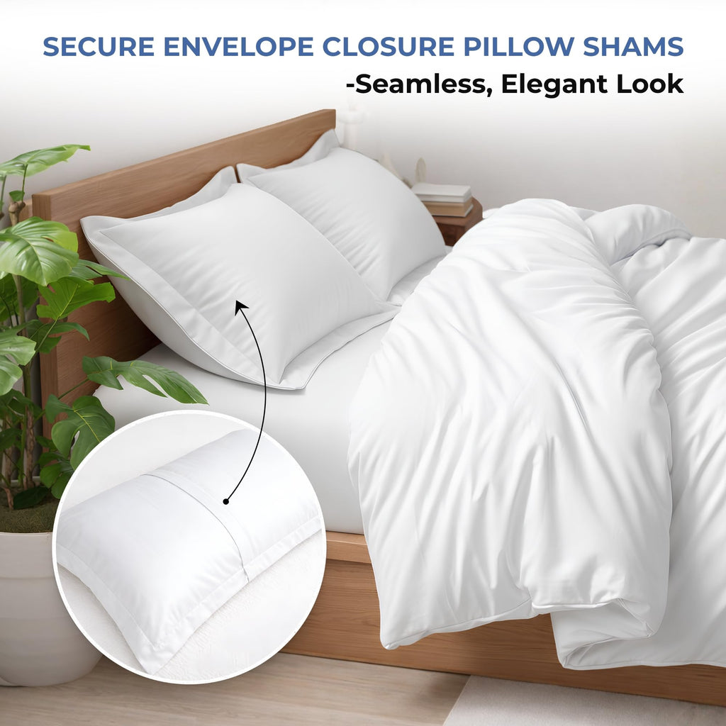 3 Pc Twin XL/Twin Duvet Cover Set-100% Egyptian Cotton 600 Thread Count Ultra Soft Premium Durable Comforter Cover