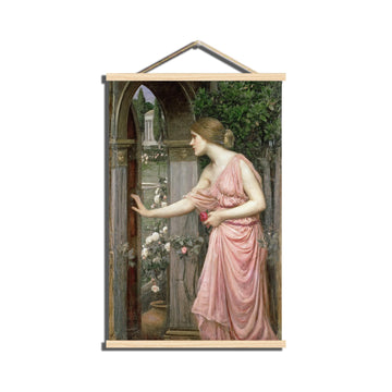 John William Waterhouse Wall Art - Psyche Enters Cupid'S Garden Magnetic Light Wood Frame - Girls Room Decor - Wall