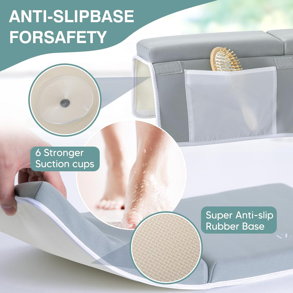 Bath Kneeler and Elbow Rest Pad Set - 1.5" Thick Baby Bath Kneeler - Non-Slip Bathtub Kneeler and Elbow Rest Set