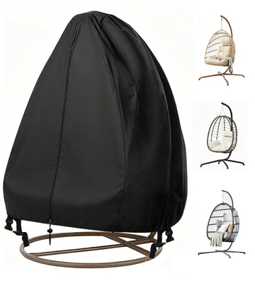 Patio Egg Chair Covers, Black, 75" x 45", 1 Pack