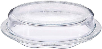 Safe 2-in-1 Cover 'n Cook Vented Glass Microwave Plate Cover and Baking Dish; Easy to Grip for Baking and Serving