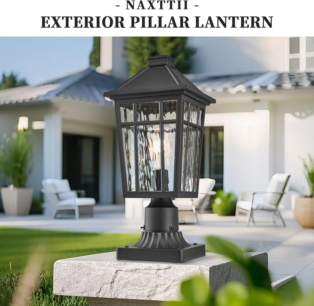 Outdoor Post Light Fixtures Black Outdoor Pole Light Waterproof Aluminum Pillar Lights Outdoor for Garden Patio Pathway