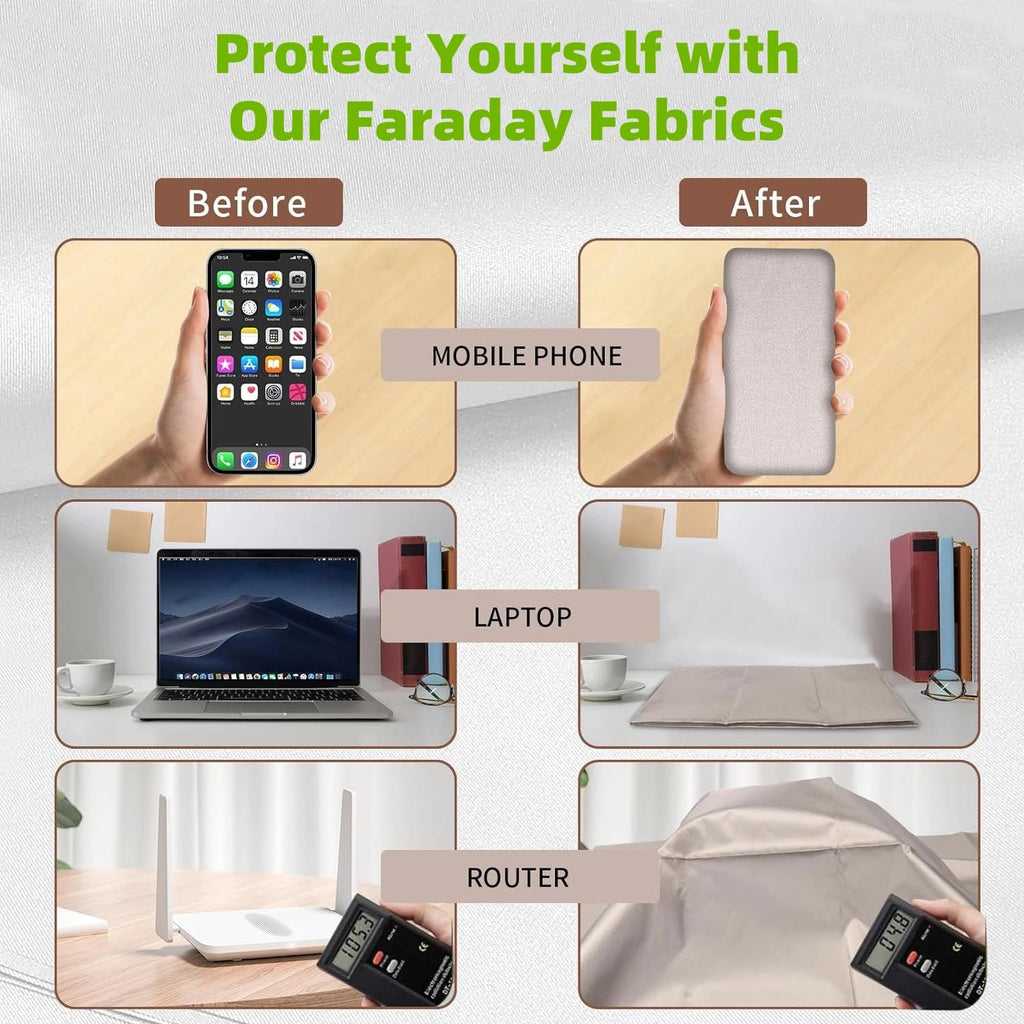 Soft Metallic Copper Fabric Preventing from RFID and Reducing EMF Identity Theft Blocker for Your Wallet Phone or