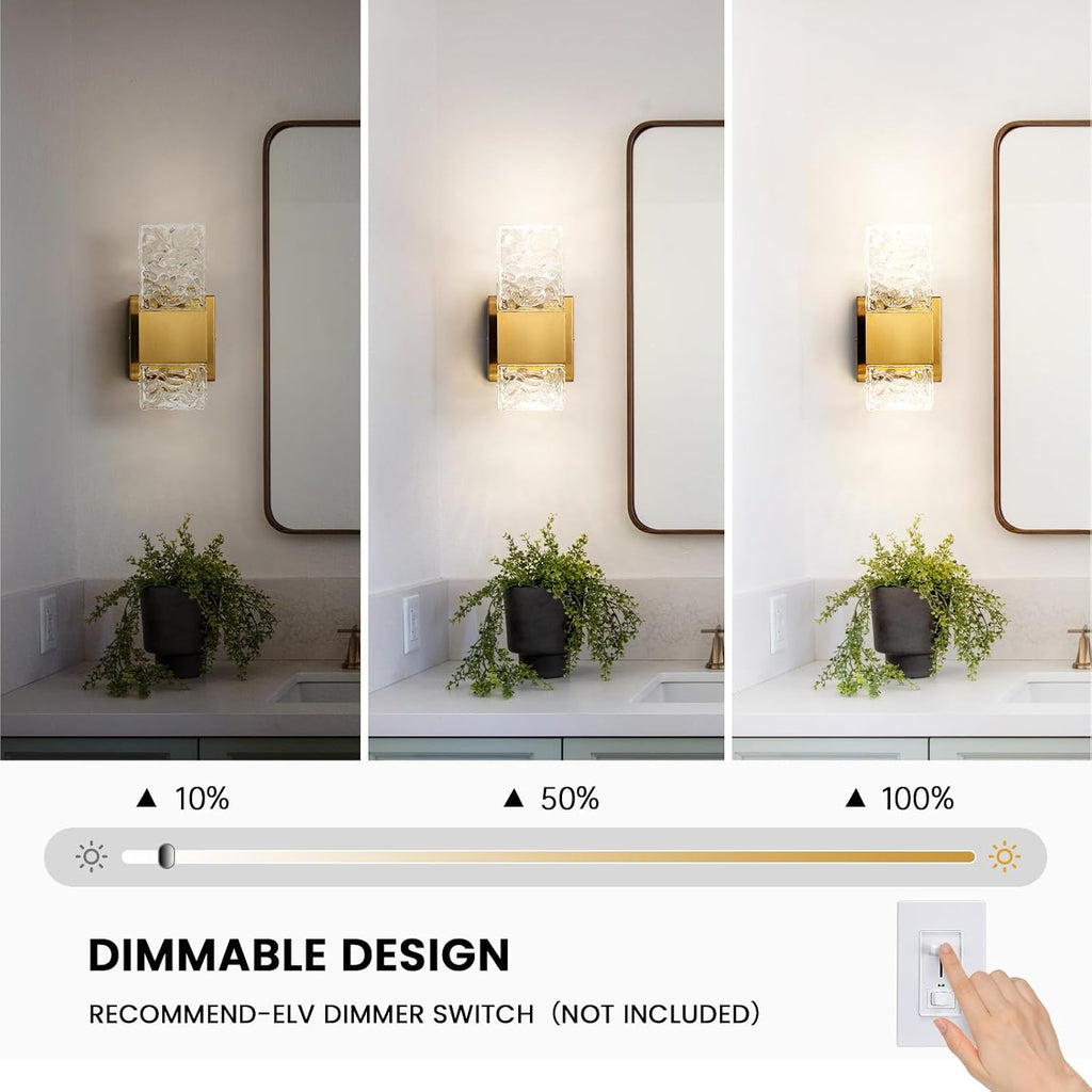 Gold Sconces Wall Lighting - Crystal Wall Sconces Set of Two Modern Bathroom Vanity Light Fixtures Hardwire Modern