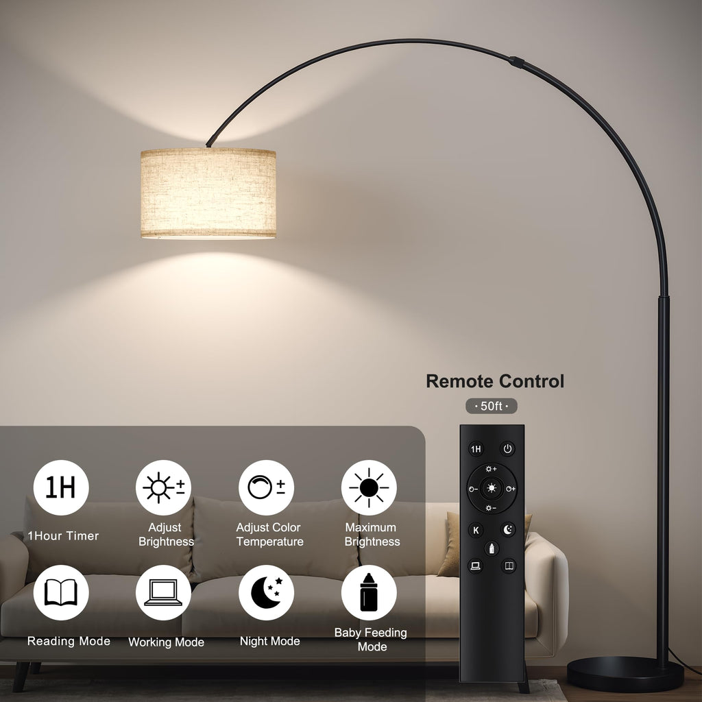 82" Tall Arc Floor Lamp, Large Standing Arched Lamp