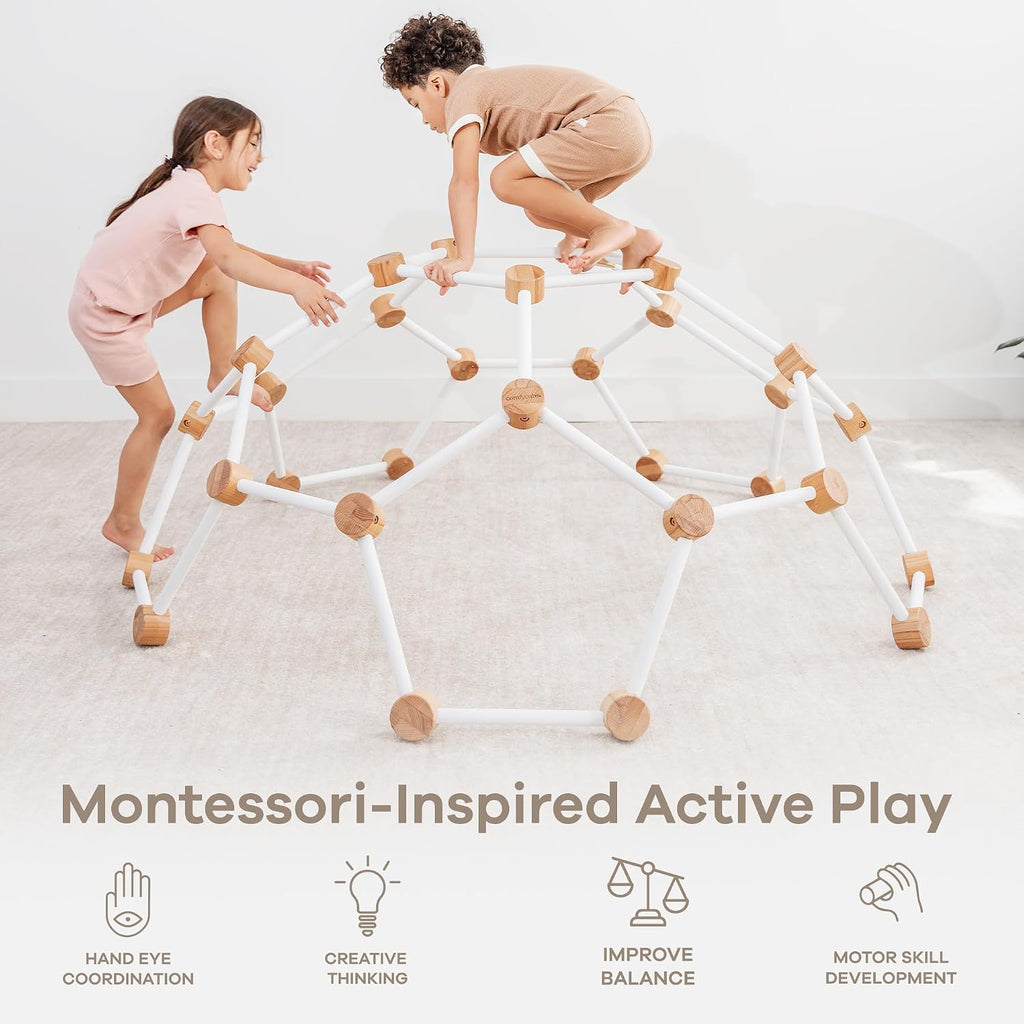 Wooden Toddler Play Gym for 3-6 Years Old - Montessori Climber for Kids - Safe Climbing Toy Support up to 120 lbs