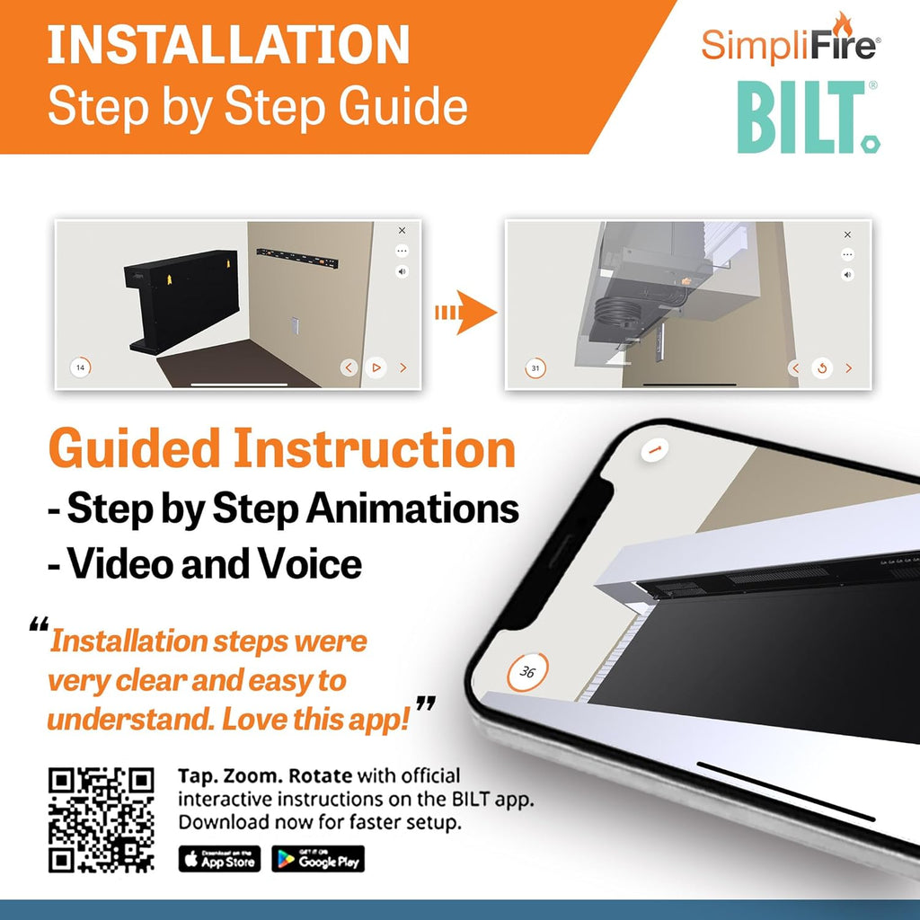 36-Inch Wall Mount Electric Fireplace with 60-Inch Floating Mantel (SF-FORMAT36-SF-FM60-WH)