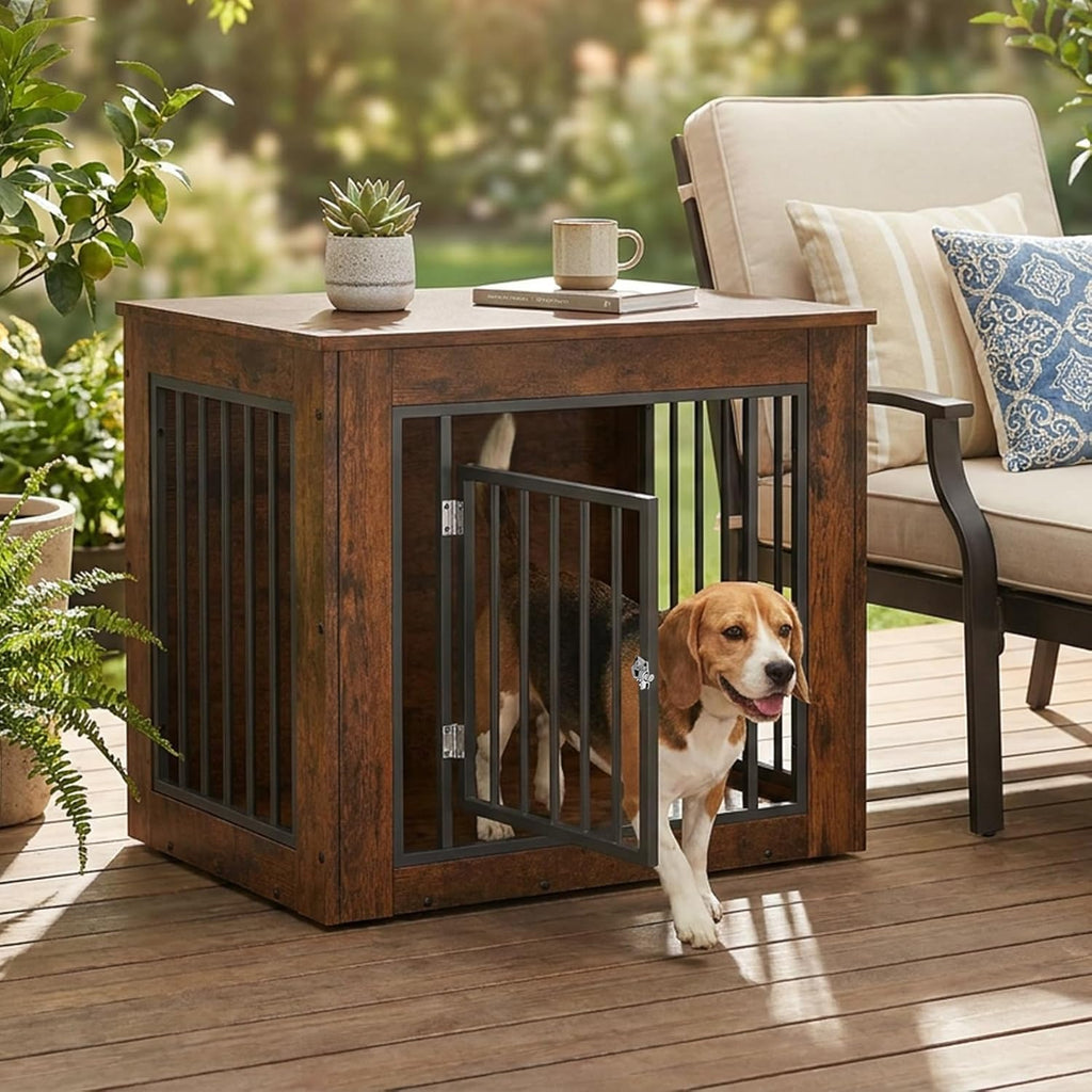 Dog Crate Furniture, Wooden End Table Dog Kennel for Indoor