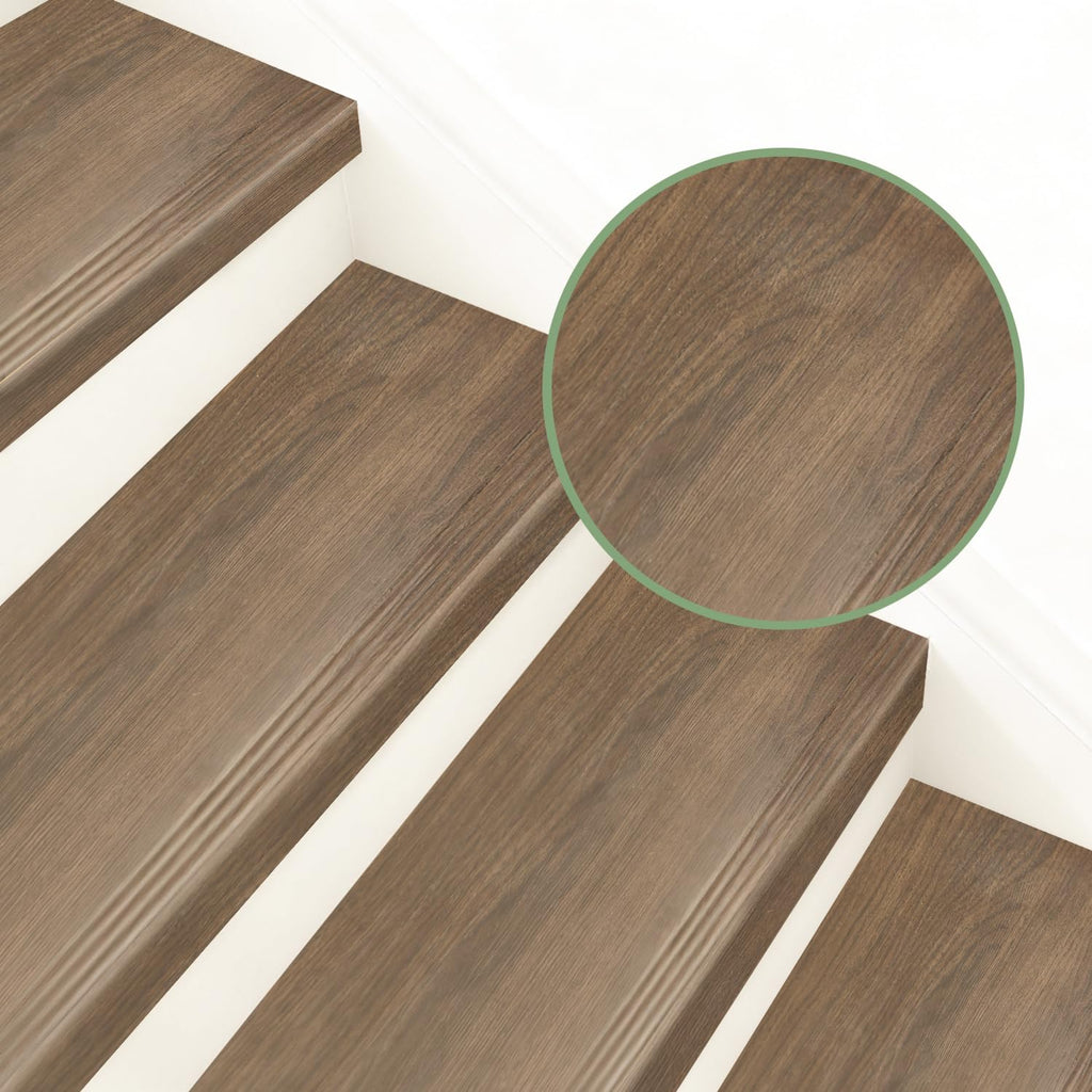 Non Slip Stair Treads for Stair Remodel, 4 Pieces 47x11.8 inch Wood Plastic Composite Stair Treads Decor with 2 inch