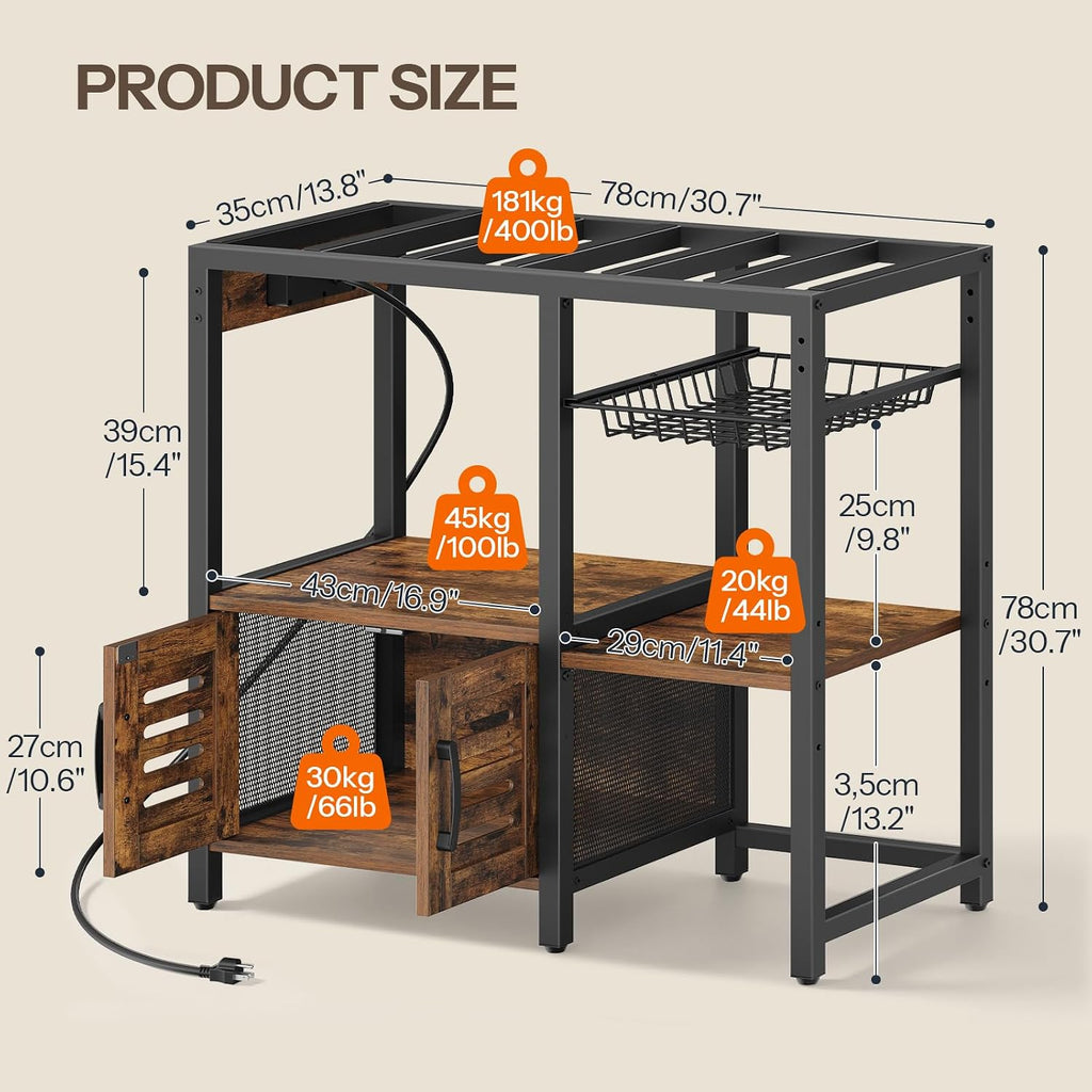 20 Gallon Aquarium Stand, Fish Tank Stand with Charging Station