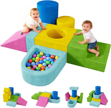 Piece Soft Foam Climbing Blocks Ball Pit Set for Toddlers 1-3
