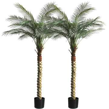 Artificial Palm Tree 6FT Large Fake Sago Palm Plant with 18 Trunks Perfect Tall Faux Tree in Pot for Indoor Outdoor