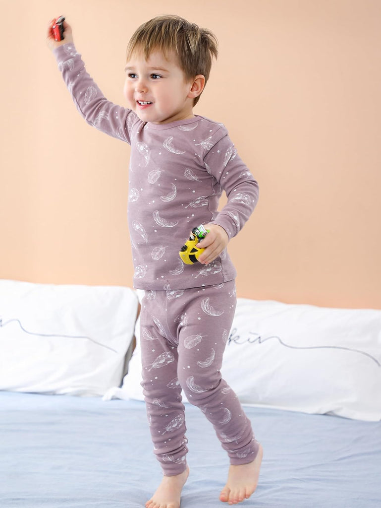 Toddler Pajama Set 12M-, Organic Cotton Piece Long Sleeve PJs