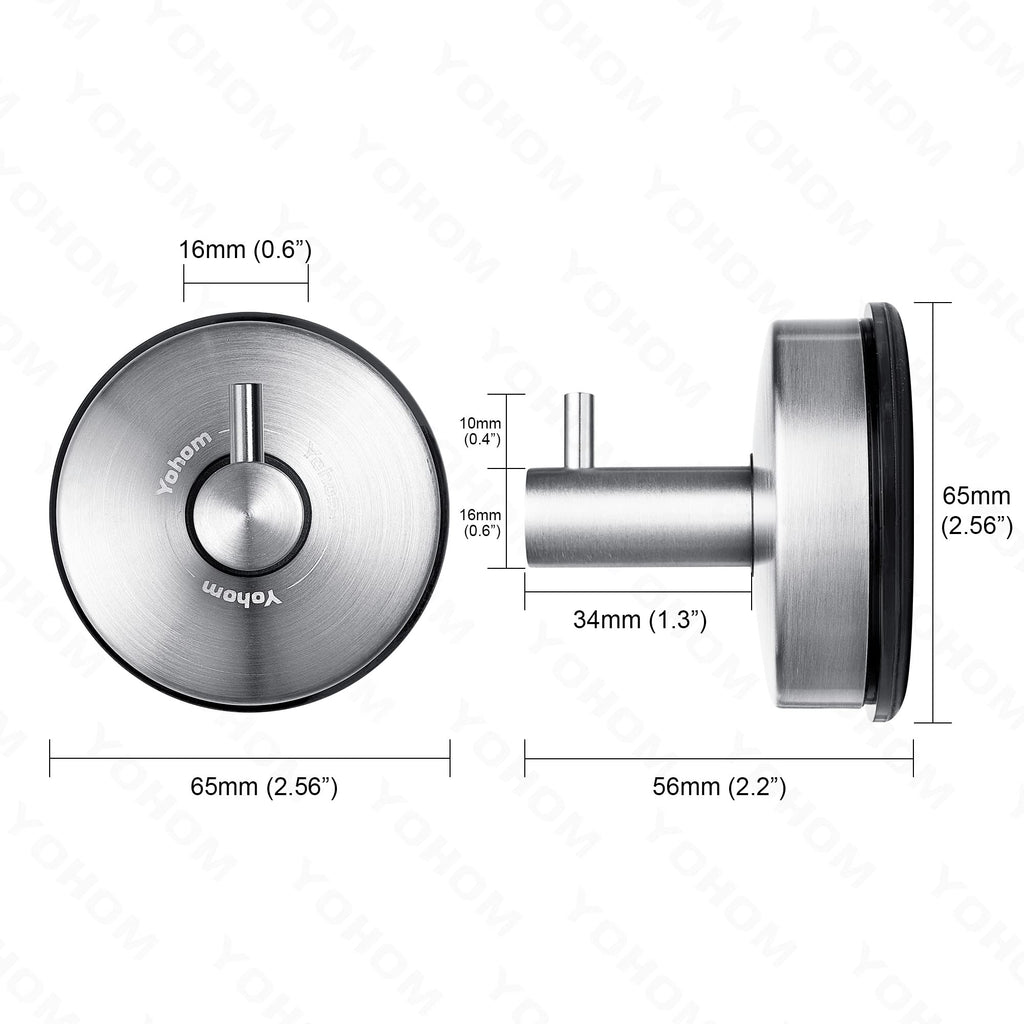 Vacuum Suction Cup Hooks Shower Towel Holder Bathroom Shower Hook Brushed Stainless Steel Suction Towel Rack Kitchen