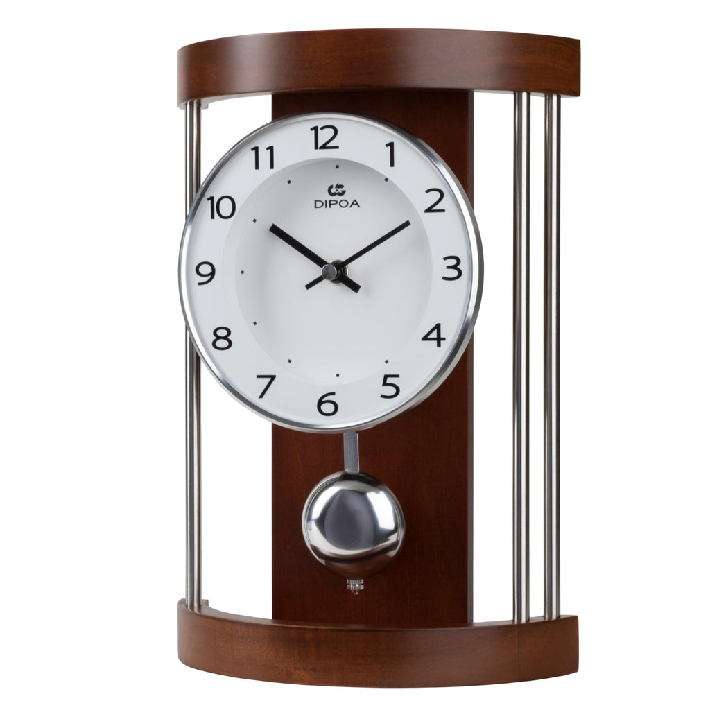 Classic Mantel Clock Home Decoration Boxwood Tabletop Pendulum Hollow Frame Design Mid-Century, Fireplace
