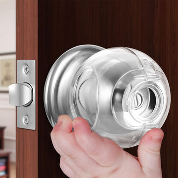 Clear Door Knob Safety Cover for Kids, 4 Pack Child Proof Door Knob Covers