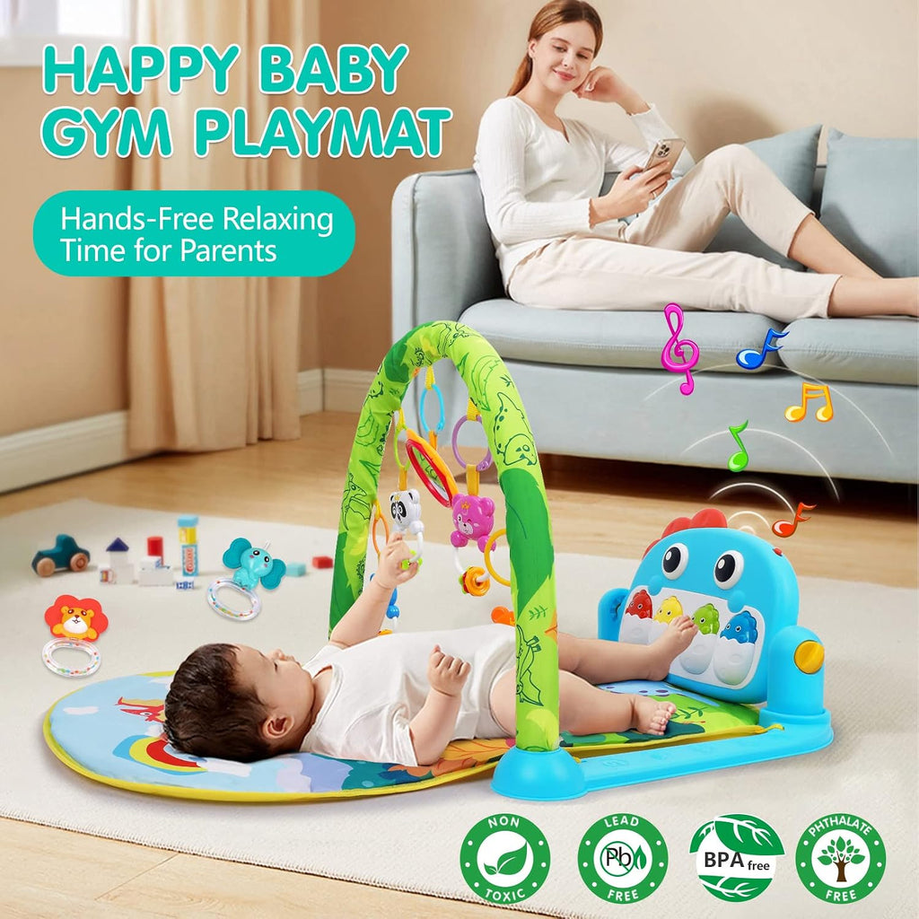 Baby Gym Play Mat Baby Gifts Tummy Time Mat Activity Center, Dinosaur
