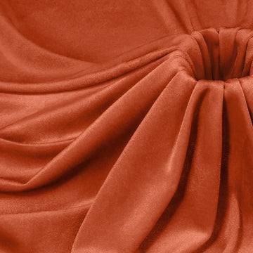 Rust Orange Velvet Fabric by The Yard, 1 Yard x 60 Inch Wide