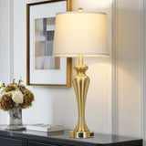 30 Inch Gold Single Table Lamp, 3-Way Dimmable Touch Control Bedside Lamps with USB A+C Ports and AC Outlet