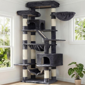 Cat Tree, 71-Inch-Tall Tower for Indoor Cats with 2 Perches