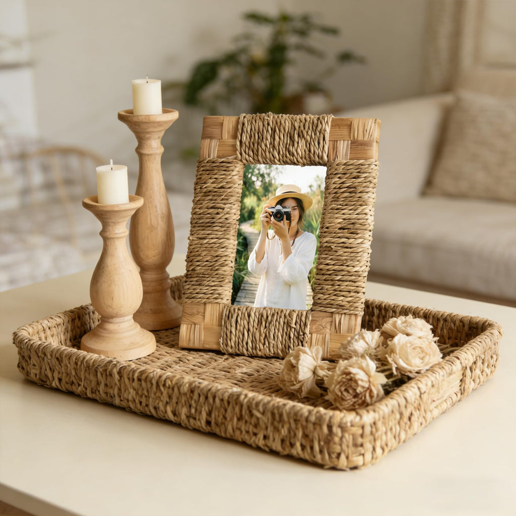 Handwoven Sea Grass Picture Frame Tabletop Display