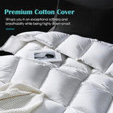 Goose Feather Down Fiber Comforter Queen, 100% Cotton Ultra Soft Fluffy Duvet Insert Queen