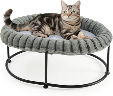 Elevated Cat Bed for Indoor Cats Raised Kitten Hammock Large High Puppy Cot Off Floor Self-Supporting Small Pet Chair