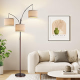 Dimmable Floor Lamp, 3 Lights Brown Arc Floor Lamp