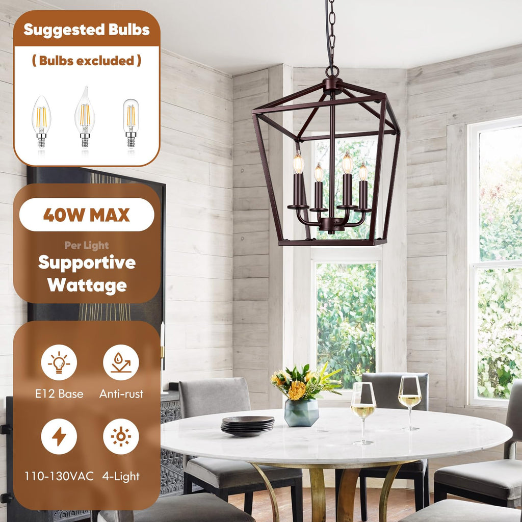 Oil-Rubbed Bronze Rustic Chandelier, Foyer Lighting Fixture