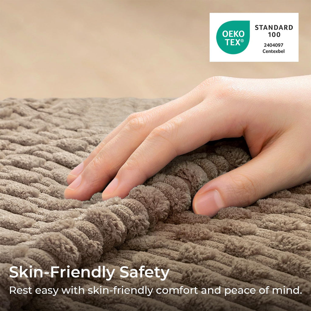 Soft Corduroy 24x24 Inch Pillow Covers 2 Pack, Light Brown