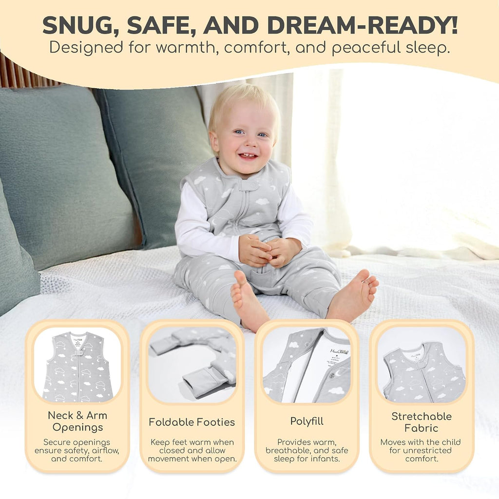 2.5 TOG Toddler Sleep Sack with Feet, Walker Winter Wearable Blanket Pack