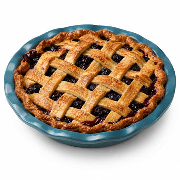 Ceramic Pie Pan, Decorative Fluted Rim, Distributes Heat Evenly, 8-Inch Round, For Oven-To-Table Serving