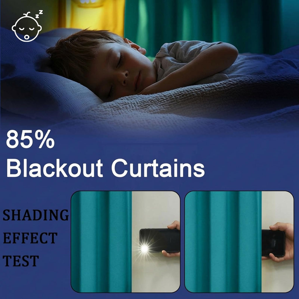 Teal Blackout Curtains Living Room 72 Inch Long 2 Panels