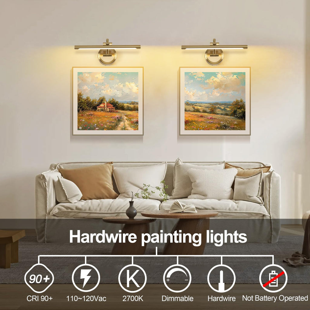 Modern Dimmable Picture Lights for Wall 15.75 Inch Hard-Wired LED Picture Frame Lights for Paintings Gallery Light