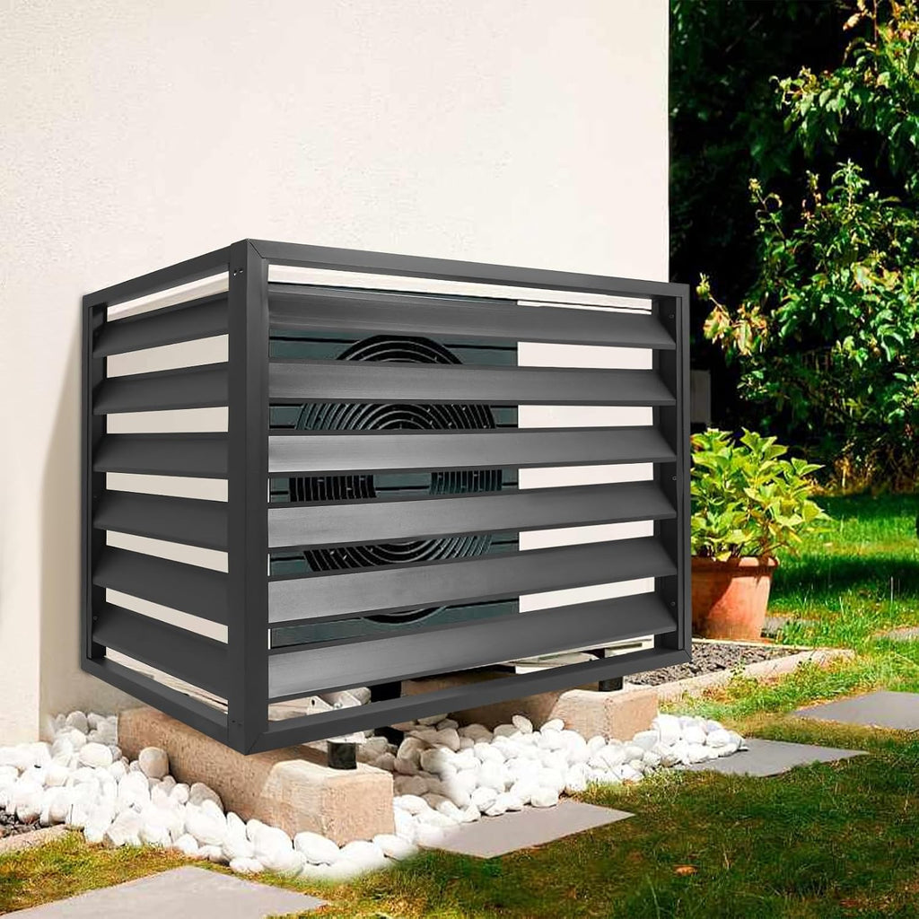 Air Conditioner Fence Screen, Aluminum Outdoor AC Cover Privacy Panel, 39.4 x 19.7 x 27.6 in Air Conditioner