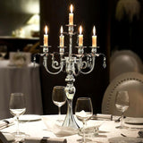 20.3'' Tall 5 Arm Candle Holder Centerpiece for Table, Metal Candelabra Candle Holder, Retro Candlestick Table