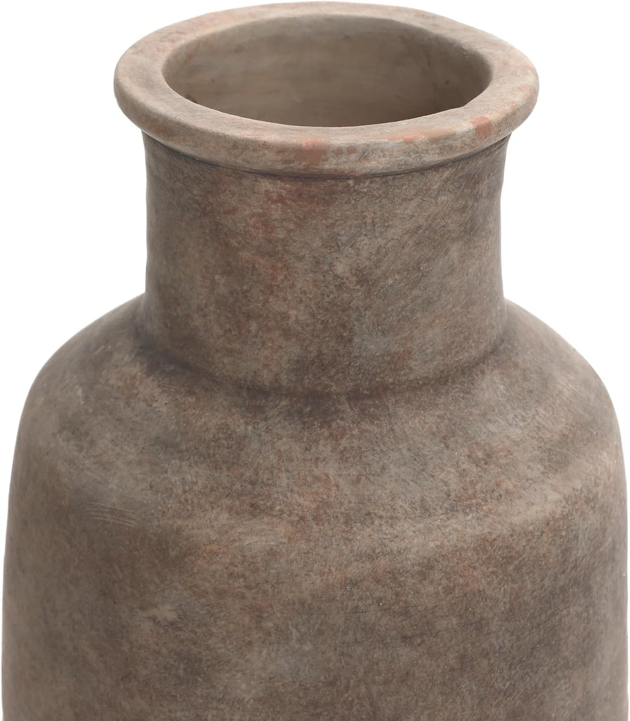 LuxenHome Ceramic Floor Vase, 19-Inch Brown Ombre Terracotta Vases | Rustic Pottery Vases, Large Vase Decor