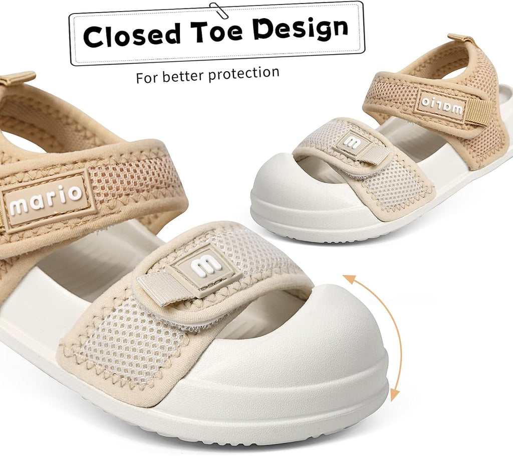 Kids Sandals Boys Girls Summer Outdoor Non-slip Athletic Sandals Closed Toe Adjustable Sandal Lightweight Beach