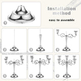 3 Pcs 5 Arm Metal Candelabra Candlestick Holders 10.24 Inch Tall Candlestick Holders Gothic Candle Holdery (Sliver)