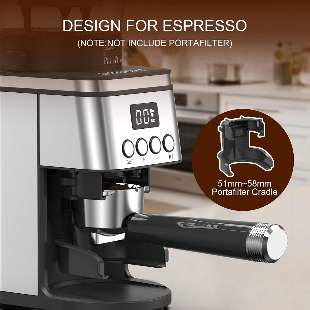 Conical Burr Coffee Grinder Electric,Stainless Steel Coffee Grinder , Adjustable Burr Grinder with 30 Grind Settings