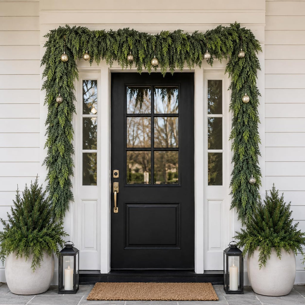 9FT Artificial Cedar Garland Real Touch for Christmas Decoration