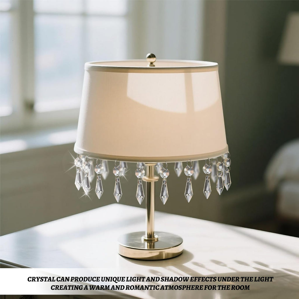 Premium Clear Crystal Glass Drops 2.4" -Multi Purpose Bluk Crystal Beads Hanging Prisms for Holiday Party/Home/Window